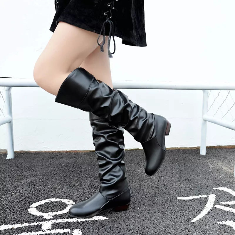 Slouch Block Heel Boots