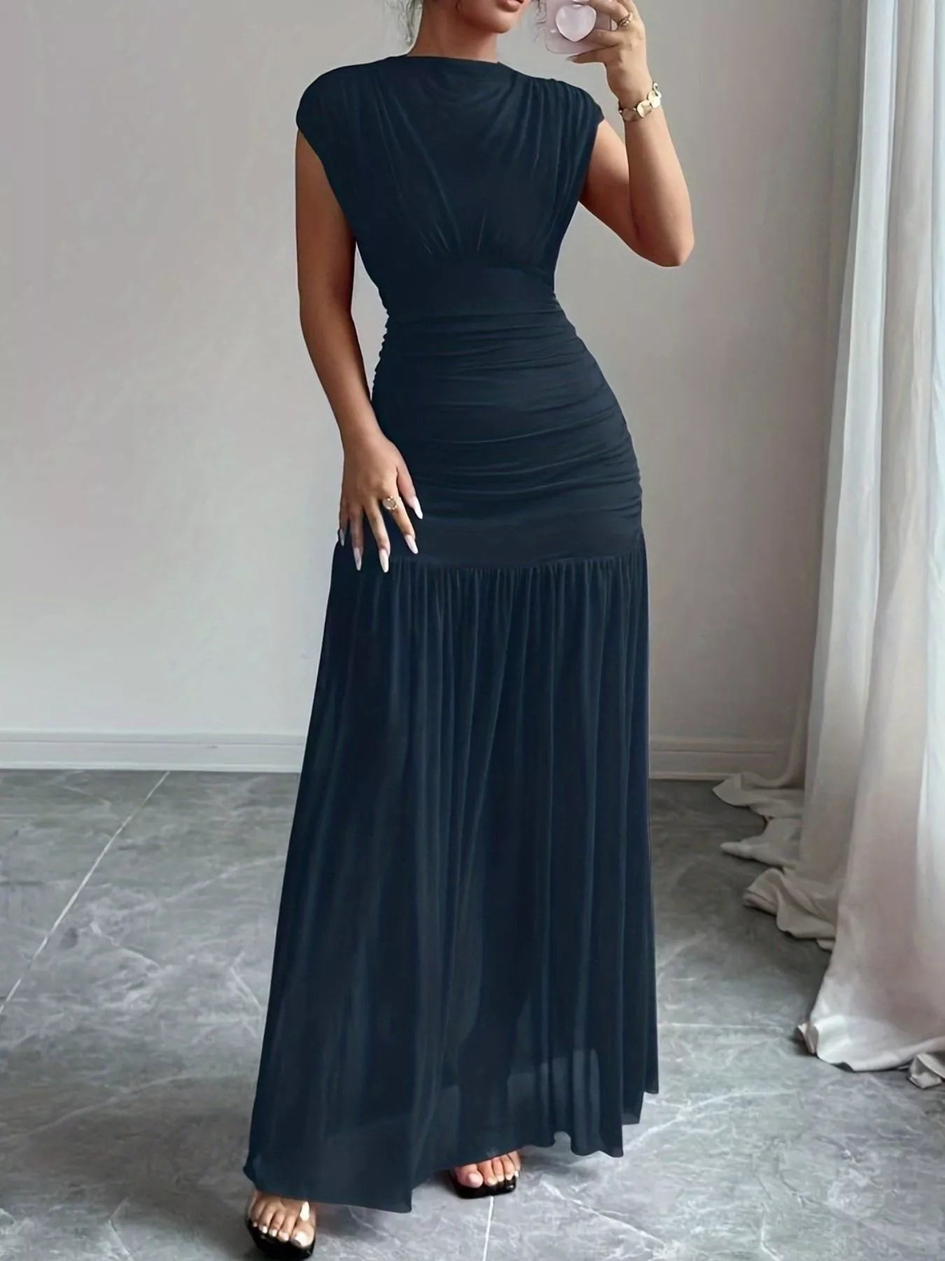 Ruched Bodycon Maxi Dress